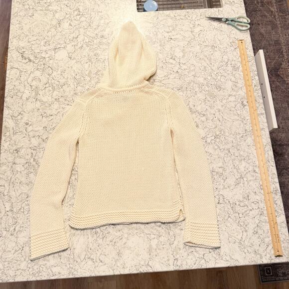 Vintage Y2K Gap Sweater Womens M Ivory 100% Cotton Bell Sleeve Chunky Fisherman - Picture 6 of 11